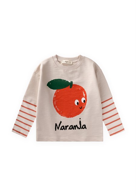 Desnli T-Shirt 2-10 Yaş Bej