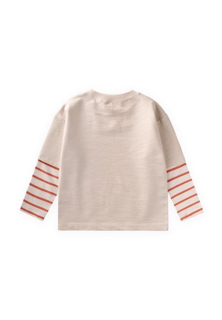 Desnli T-Shirt 2-10 Yaş Bej