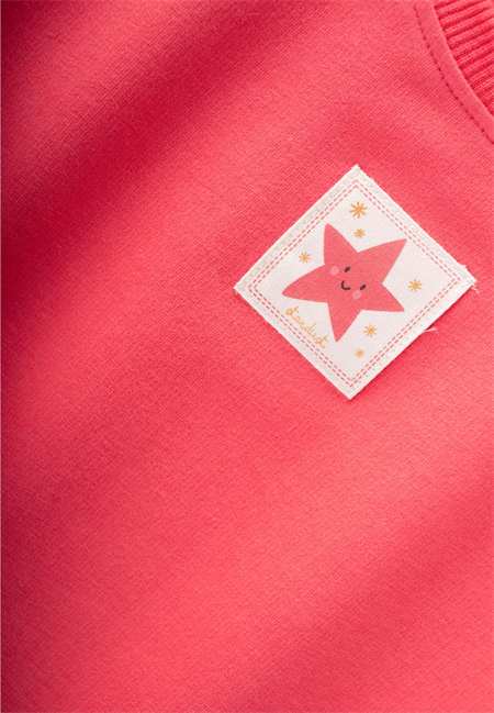 Etiket Detaylı Sweatshırt Takım 1-7 Yaş MERCAN