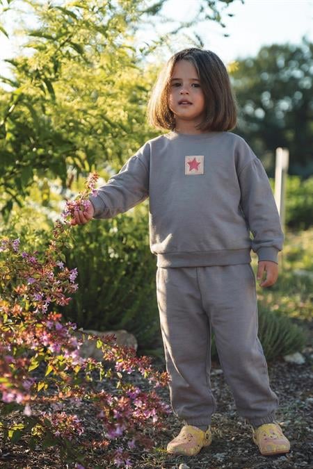 Etiket Detaylı Sweatshirt Takım 1-7 Yaş Mint Yeşil