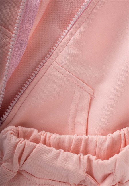 Fermuarlı Eşofman Takım 2-9 Yaş Pudra Pembe