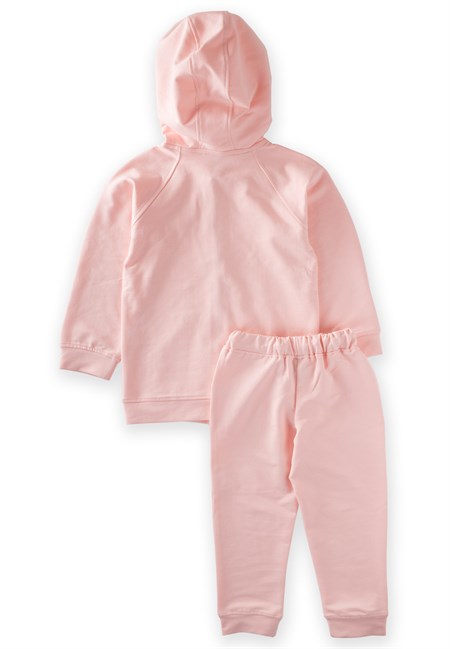 Fermuarlı Eşofman Takım 2-9 Yaş Pudra Pembe