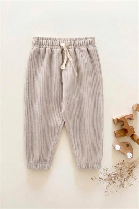 Fitilli Kadife Jogger Pantolon 1-10 Yaş TAŞ