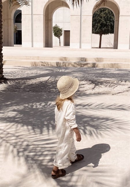 Flamlı Müslin Mevsimlik Tulum Naturel