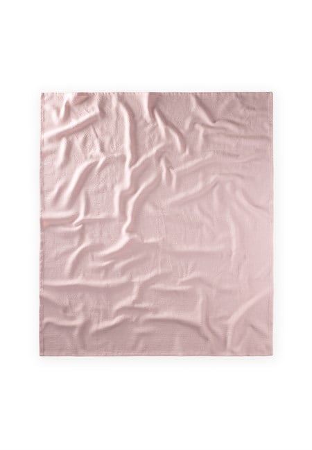 Hasır Desen Bebek Pamuk Battaniye (Yıkanmıştır) 93X100 cm +/- 3 cm Pudra Pembe