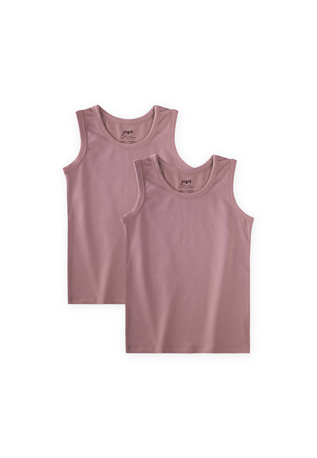 İkili Geniş Askılı Atlet 2-11 Yaş BAKIR