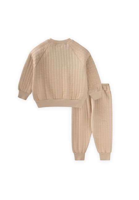 Kapitone Sweatshirt Takım 1-7 Yaş BEJ