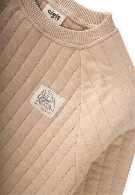 Kapitone Sweatshirt Takım 1-7 Yaş BEJ