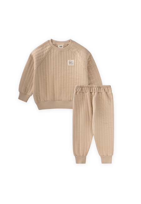 Kapitone Sweatshirt Takım 1-7 Yaş BEJ