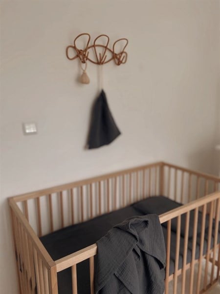 Keseli Organik Müslin Nevresim Takımı 100X135 cm +/ - 3cm Çarşaf 120X150 Yastık 35X45 cm Füme