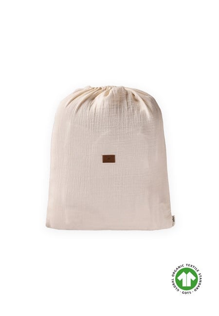 Keseli Organik Müslin Nevresim Takımı 100X135 cm +/ - 3cm Çarşaf 120X150 Yastık 35X45 cm Ham