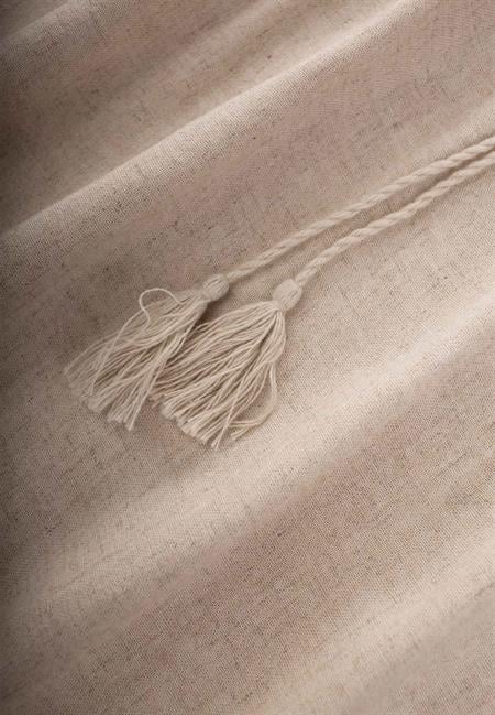 Keten Bağcıklı Elbise 2-6 Yaş NATUREL 