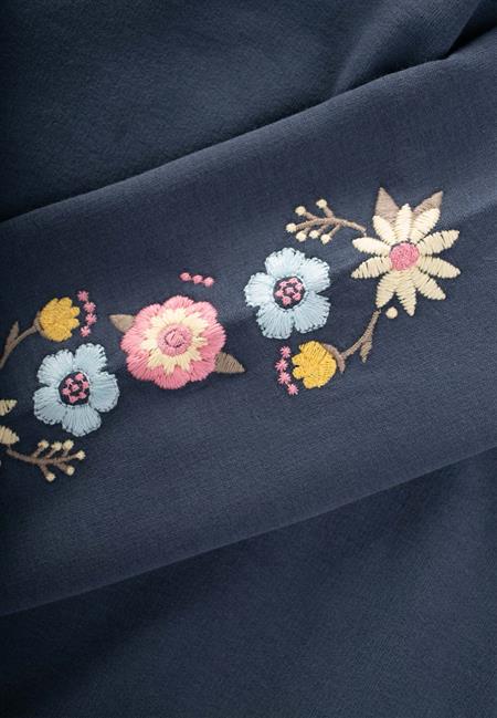 Kol Nakışlı Sweatshirt 2-10 Yaş Lacivert