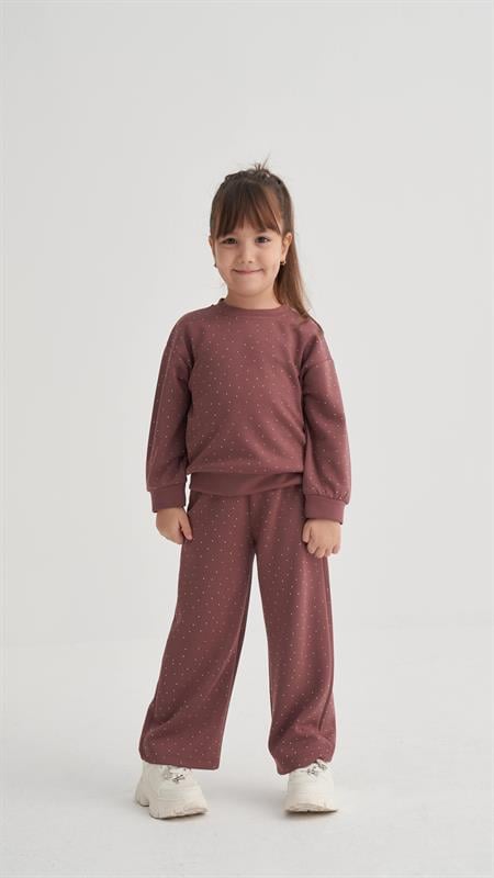 Komple Taşlı Modal Takım 2-7 Yaş Gül Kurusu