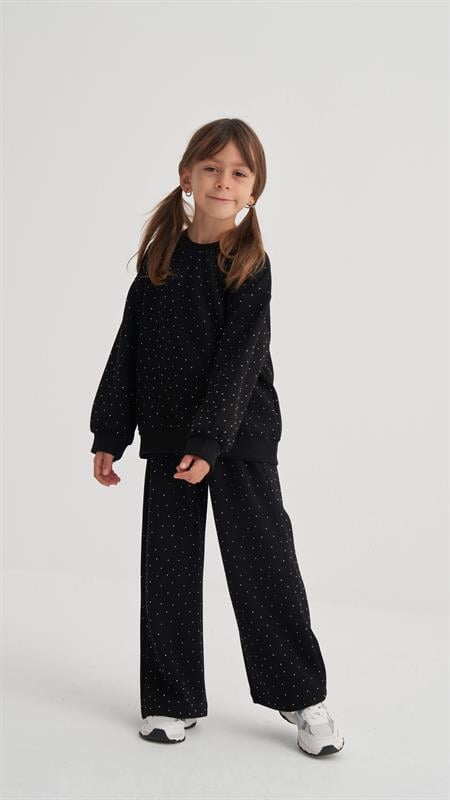 Komple Taşlı Modal Takım 2-7 Yaş Siyah