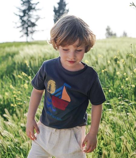 Lets Set Saıl Baskılı T-Shırt 1-5 Yaş Gri