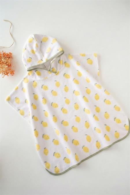 Limon Baskılı Panço Standart BEYAZ