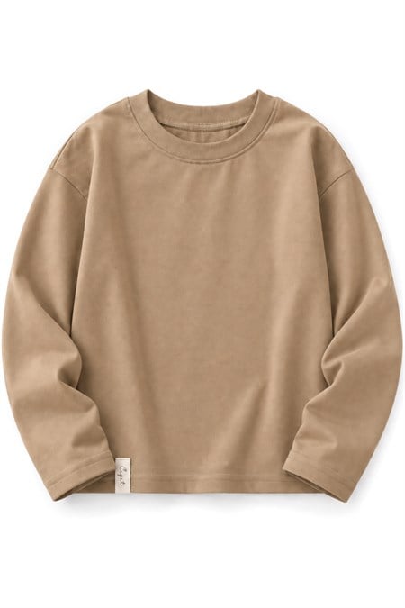 Mevsimlik Basic T-Shırt 2-10 Yaş Camel