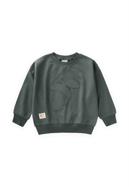 İnce Mevsimlik Sweatshirt 1-7 Yaş Haki Yeşil