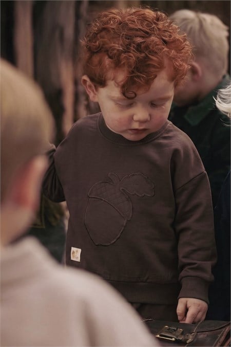 İnce Mevsimlik Sweatshirt 1-7 Yaş Kahve