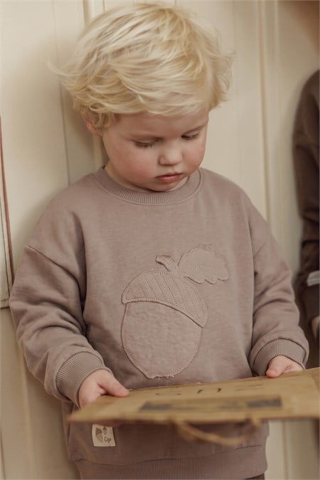 İnce Mevsimlik Sweatshirt 1-7 Yaş Sıcak Vizon