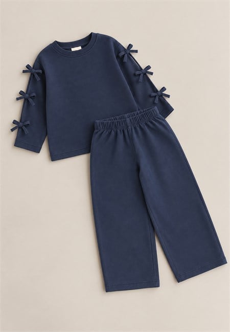 Mevsimlik Sweatshirt Takım 2-8 Yaş Lacivert