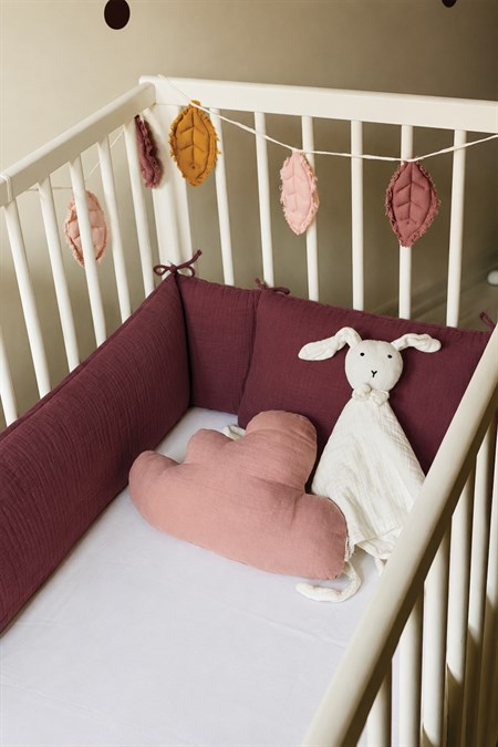 Müslin Bebek Yatak Koruma Yastık Seti (Yıkanmıştır) 32X180 cm +/- 2 cm MÜRDÜM