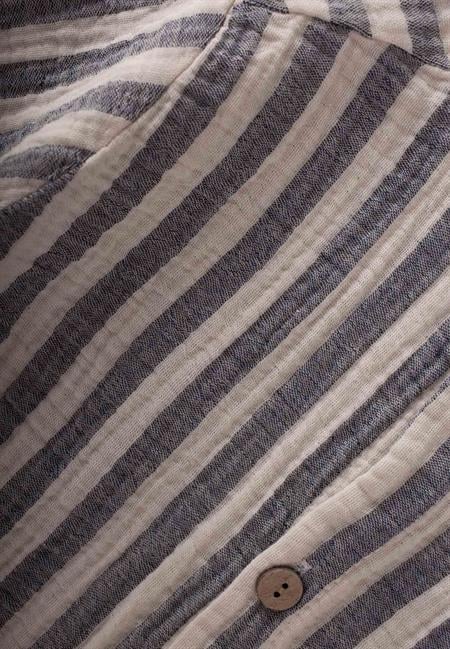 Müslin Gömlek 2-10 Yaş Lacivert Çizgili