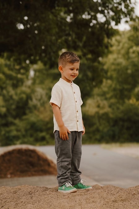 Müslin Gömlek 2-10 Yaş NATUREL