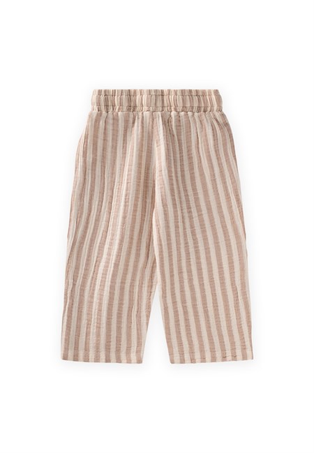 Müslin Pantolon 1-10 Yaş Kahve Çizgili
