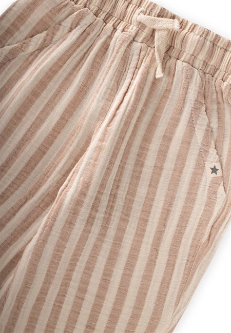 Müslin Pantolon 1-10 Yaş Kahve Çizgili