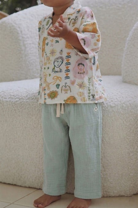 Müslin Pantolon 1-7 Yaş MİNT YEŞİLİ