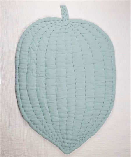 Müslin Yaprak Bebek Oyun Minderi  105X80 (Yıkanmıştır) Mınt Df