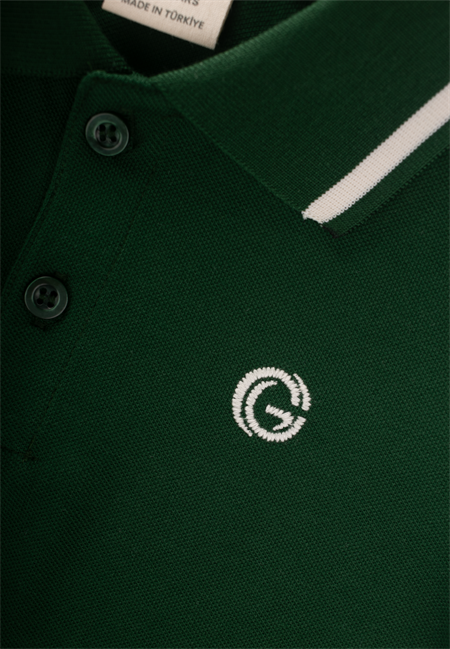 Nakışlı Polo Yaka T-Shırt 2-10 Yaş Haki Yeşil