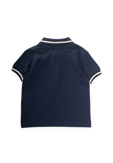 Nakışlı Polo Yaka T-Shırt 2-10 Yaş Lacivert