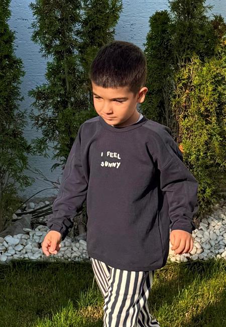 Nakışlı Sweatshirt 1-7 Yaş Antrasit