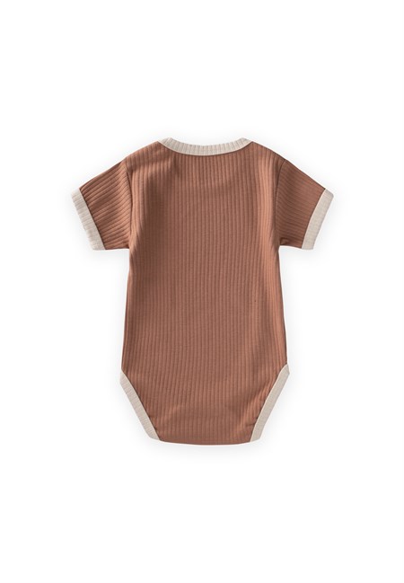 Omuzu Kırmalı Biyeli Zıbın 0-3 Yaş KAHVE