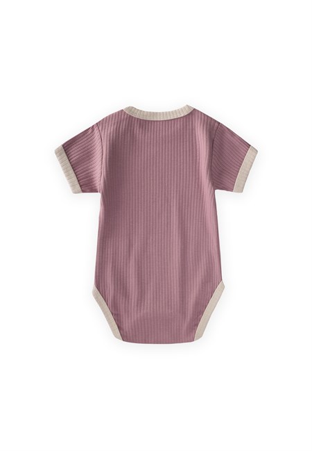 Omuzu Kırmalı Biyeli Zıbın 0-3 Yaş LEYLAK