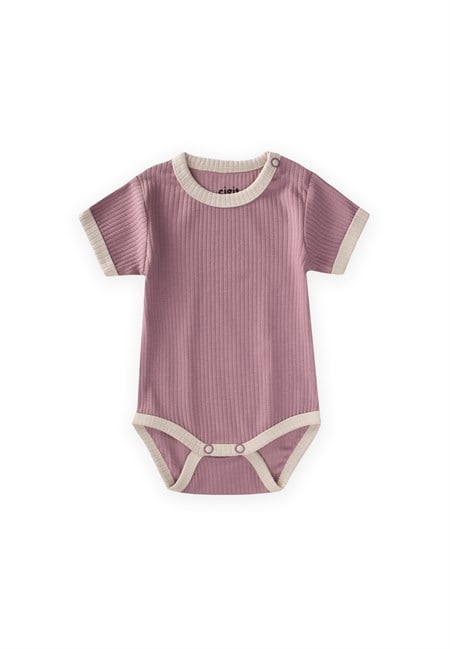 Omuzu Kırmalı Biyeli Zıbın 0-3 Yaş LEYLAK