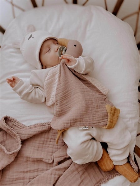 Ördek Müslin Uyku Arkadaşı (Yıkanmıştır) 35x35 cm Pudra-Bakır