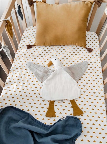 Ördek Müslin Uyku Arkadaşı (Yıkanmıştır) 35x35 cm Ekru-Gri