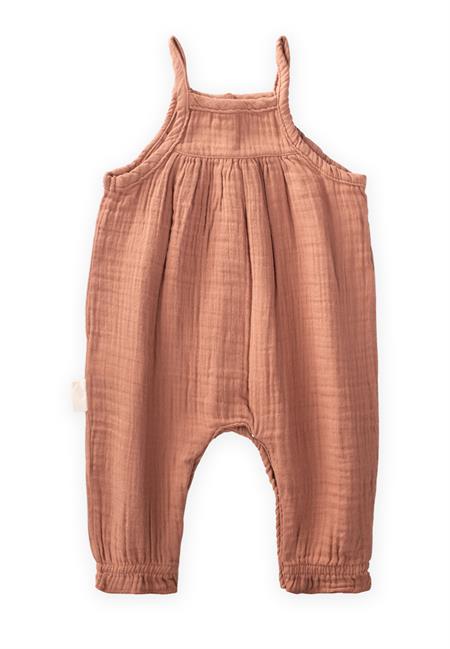 Organic Askılı Müslin Tulum 0-2 Yaş Açık Kahve