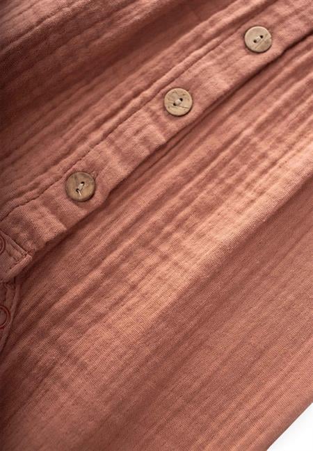 Organic Askılı Müslin Tulum 0-2 Yaş Açık Kahve