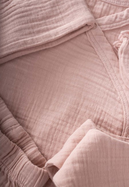 Organik Hastahane Çıkışı Bebek Takımı 0-3 Ay PUDRA PEMBE