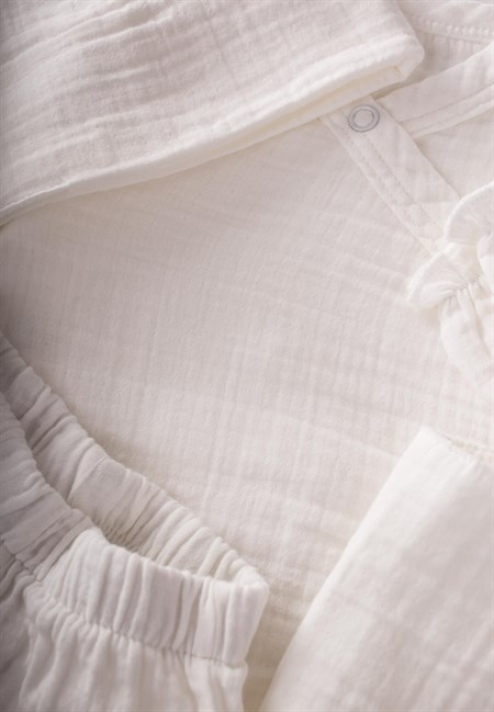 Organik Hastahane Çıkışı Bebek Takımı 0-3 Ay Ekru