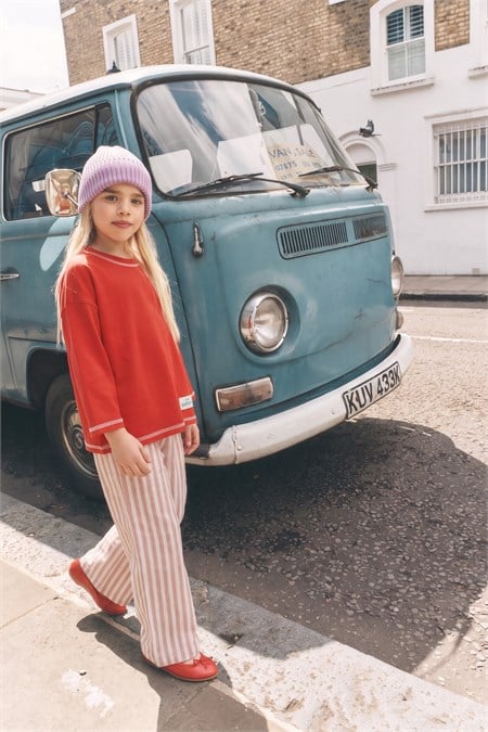 Oversize Pantolon Takım 2-10 Yaş Kırmızı