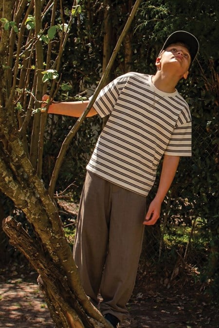 Oversize T-Shirt  Geniş Kesim Pantolon Takım 2-10 Yaş ANTRASİT ÇİZGİLİ