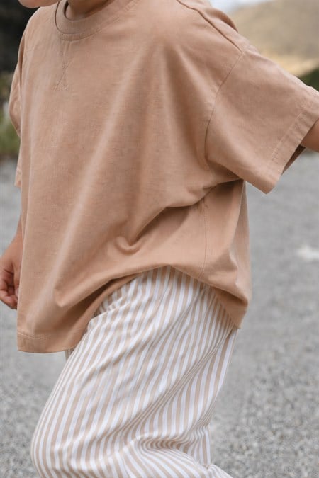 Oversize T-Shirt Takım 2-10 Yaş CAMEL