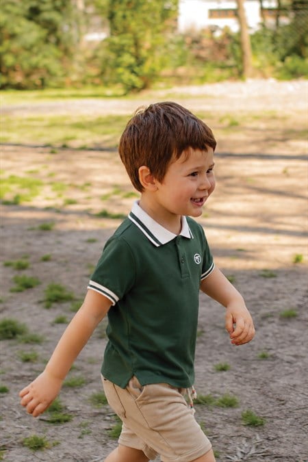 Polo Yaka T-Shırt 2-10 Yaş HAKİ YEŞİL