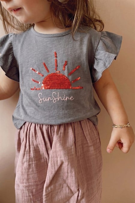 Pullu T-Shirt 1-10 Yaş O GRİ